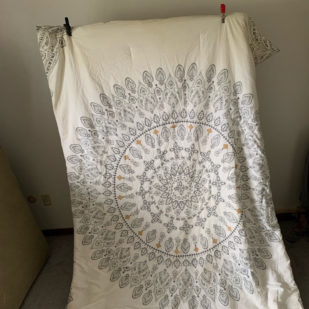 Double Sided 100% Cotton Twin Comforter with matching pillow sham